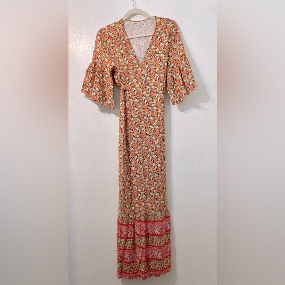 NWT Anthropologie x Maaji -Maxi kimono floral dress with ruffle skirt. Size M - Picture 7 of 12